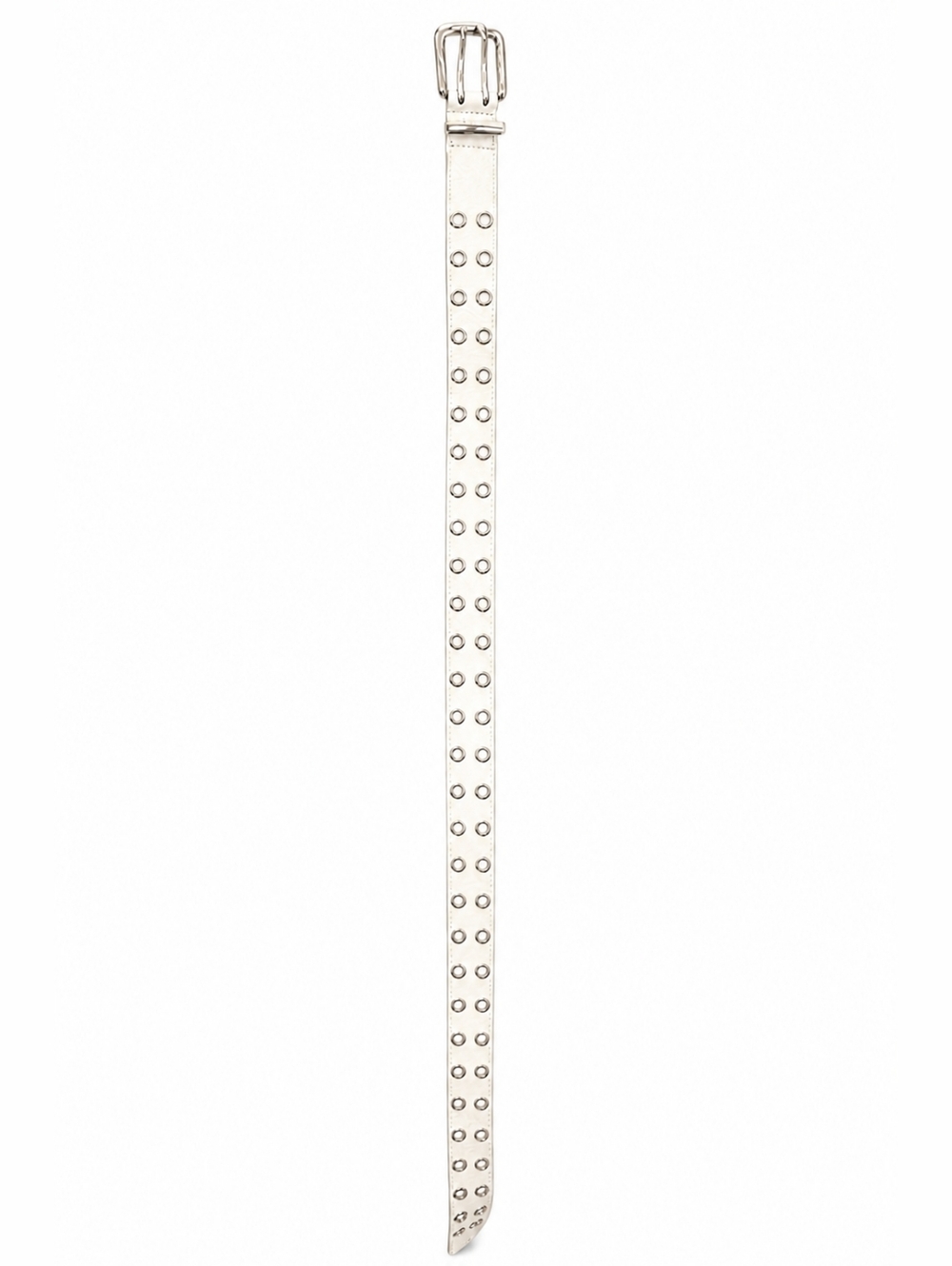 Hot Topic Women's Faux Leather White Double-Row Grommet Studded Belt Size XL